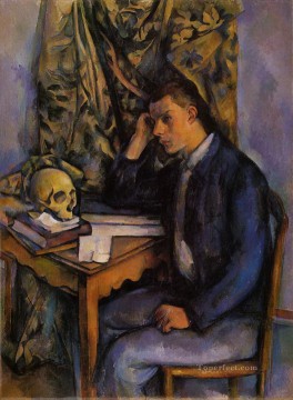 boy with a skull Painting - Young Man and Skull Paul Cezanne
